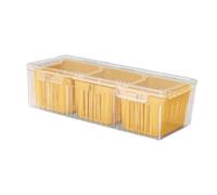 Llazsybz Divided Serving Tray, Snack Container, Reusable 3-Grid Tray, Refrigerator Organizer, for, of, yellow