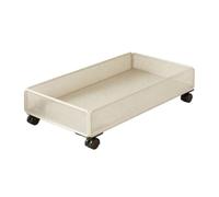 Llazsybz Heavy-Duty Rolling Storage Cart Sturdy Carbon Steel Frame, Under-Bed Storage Bin, Space-Saving Low-Profile Design, Under-Bed Organizer, for Dorm Room, White, L