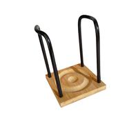 Llazsybz Paper Cup Holder, Coffee Cup Storage Stand with Wooden Base, Space Saving, Standing Tabletop for Hotel, Office, Parties, Living Room, Black 1 Slot