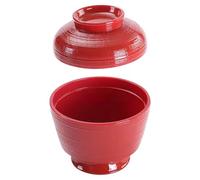 Llazsybz Soup Bowl with Lid, Multi-purpose Container, Japanese Tableware for Instant Noodles, Fried Pasta, Fruit And Dessert, solid red