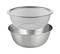 Llazsybz Stainless Steel 304 Strainer with Mixing Bowl, Rinser and Washer for Pasta, Spaghetti and Rice, Multi, 18cm