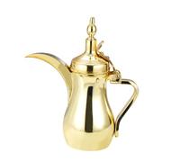 Llazsybz Traditional Pot Tea Kettle Dallahs Stainless Steel Coffee Carafe Tea Pot Tea Coffee Warmer for Eid Mubarak Home, Multi, 350ml