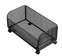 Llazsybz under Bed Storage Basket Laundry Bin on Wheels Mobile Container Metal Clothes Box for Bathroom Kitchen Bedroom Office, black