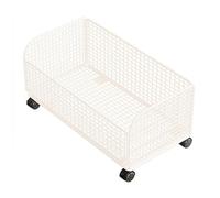 Llazsybz under Bed Storage Basket Laundry Bin on Wheels Mobile Container Metal Clothes Box for Bathroom Kitchen Bedroom Office, white