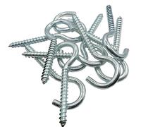 LLB 4 inch Screw-in Hooks Large Heavy Duty Cup Hooks Screw in Hooks Plain Ceiling Cup for Hanging Lights Eye Big Size: 8mm x 100mm Pack of 10