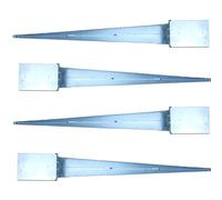 LLB 4x4in Fence Post Support Spike 750mm Length Heavy-Duty Steel Ground Anchors Galvanized Hot-Dip Rust-Resistant Easy Install, 100mmx 100mmPack of 4