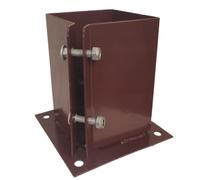 LLB Bolt Down Square Bracket for Pergola Posts Heavy Duty Red Powder Coated Post Fence Foot Base Support Size: 100mm x 100mm (4inch x 4inch) pack of 1