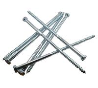 LLB Box of 100pcs M8 For Coach Screws Wood Hex Head Width 13mm Zinc Plated Sleeper Concrete Screw Hexagon Lag Half Thread Bolts Silver Long 8 inch x 0.3 inch (8mm x 200mm) (100)