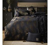 Laurence Llewelyn-Bowen - Dandy - Jacquard Woven Duvet Cover Set - Double Bed Size in Black & Gold