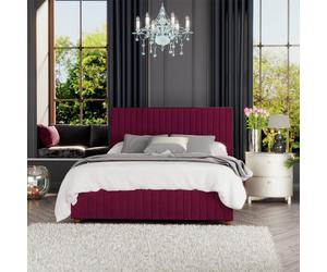LLB Estella Velvet Kingsize Ottoman Bedframe - Berry