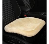 LLB Genuine Sheepskin Car Seat Cushion, Comfort Auto Seat Pad, Fluffy Soft Real Wool, Warm Office Chair Car Mat with Non-Slip Backing Universal Fit, 19.2 x 19.2 Inches (Pearl, Front Seat Cushion-1 Pc)