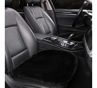 LLB Genuine Sheepskin Car Seat Cushion Seat Covers for Cars Trucks SUV Comfort Seat Protector Pad for Car Driver Seat Car Accessories for Women Office Chair Car Decor (Black Front Seat Cushions-2 Pcs)