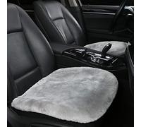 LLB Genuine Sheepskin Car Seat Cushion Seat Covers for Cars Trucks SUV Comfort Seat Protector Pad for Car Driver Seat Car Accessories for Women Office Chair Car Decor (Grey, Front Seat Cushions-2 Pcs)