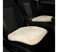 LLB Genuine Sheepskin Car Seat Cushion Seat Covers for Cars Trucks SUV Comfort Seat Protector Pad for Car Driver Seat Car Accessories for Women Office Chair Car Decor (Pearl Front Seat Cushions-2 Pcs)