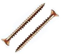 LLB M4 Wood Screws Zinc Plated Yellow Long 2 inch (0.16" x 2") 4.0 x 50mm Box of 50pcs