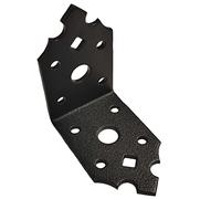LLB Pack of 10pcs Black Right Angle Brackets 90 Degree Decorative Metal Corner Brace Joint Heavy Duty Powder Coated Ornamental L Shaped Repair Steel Sheet 2.5"x 2.5"x 1.5"x 0,1" (65 x 65 x 40 x 2.5mm)