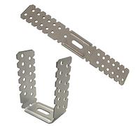 LLB - Pre-Galvanised Drywall Brackets | 195mm x 30mm for Masonry Wall Ceiling Timber Joint | Lightweight Alloy Steel | Designed for Plasterboard Dry Lining Systems, Silver, Pack of 10, Alloy Steel.