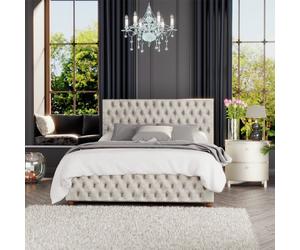 LLB Seren Velvet Kingsize Ottoman Bedframe - Pearl