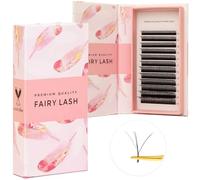 LLBA Fairy Volume Lash Extensions 3D - 0.7mm Thickness | C CC D Curl | 8-15mm Length Mixed Tray | Premium Matte Black Individual Eyelashes Tray, Professional Supplies Use (CC, 8mm)