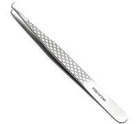 LLBA Lash Tweezer Professional for False Lash Application Tool | Multi Shapes & Purposes with Non-Slip Grip Tweezers for Volume, Isolation & Classic Lashes (Silver, Pinch'em Volume)