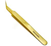 LLBA Lash Tweezers, Fiber Tip Grip (Gold, Abracadabra Isolation)