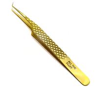 LLBA Lash Tweezers, Fiber Tip Grip (Gold, All The Fluff)