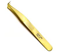 LLBA Lash Tweezers, Fiber Tip Grip (Gold, Give Me the D Mega Volume)