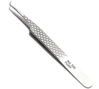 LLBA Lash Tweezers, Fiber Tip Grip (Silver, All The Fluff Volume)