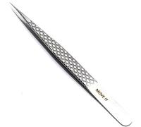 LLBA Lash Tweezers, Fiber Tip Grip (Silver, Move It Classic)