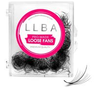 LLBA Promade Wispy Lash Extensions 9D 0.05, 100% Handmade Eyelashes Volume Fans, C Cc D Curls, 9-17 Mm Length, Long-Lasting, Easy Application (D 12 mm)