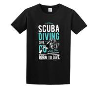 Llbang New Scuba Diving Born to Dive O-Neck 100% Cotton Short Sleeve Unisex T-Shirt S Black