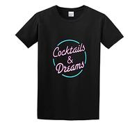 Llbang Opinh Cocktails and Dreams - Retro 80s Cocktail Tom Cruise Movie Film O-Neck 100% Cotton Short Sleeve Unisex T-Shirt XL Black