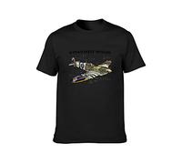 Llbang Supermarine Spitfire Airshow Airplane Aeroplane O-Neck 100% Cotton Short Sleeve Unisex T-Shirt S Black
