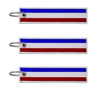 LLBFHH 3 Pcs Country State Military Rainbow Flag Keychain,Woven label Key Chains for Car Keys,Fabric Key Chains Men and Women. (Netherlands), Netherlands, S
