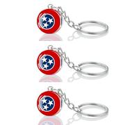 LLBFHH 3 Pcs USA State and Military Rainbow Flag Key Chain,Cool Keychain for Car Keys, Stainless Steel Keyrings & Keychains, Tennessee, S