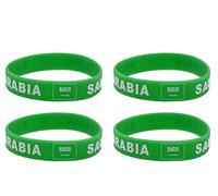 LLBFHH 4 Pcs Country Flag Rubber Bracelets, National Flag Silicone Bracelet, Rubber Wristbands Patriotic Decorations Gift, Polyester