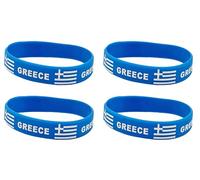 LLBFHH 4 Pcs Greece Greek Country Flag Rubber Bracelets, National Flag Silicone Bracelet, Rubber Wristbands Patriotic Decorations Gift, Polyester
