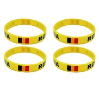 LLBFHH 4 Pcs Romania Romanians Country Flag Rubber Bracelets, National Flag Silicone Bracelet, Rubber Wristbands Patriotic Decorations Gift., moderate, Rubber Silicone, polyester