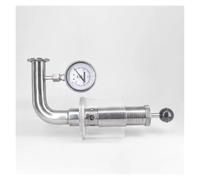LLBOGRGGN 1.5" Tri Clamp 0.2-2.2 Bar Adjustable Pressure Valve 304 Stainless + Pressure Gauge