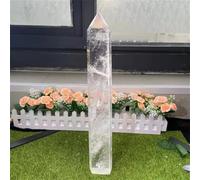 LLBOGRGGN 1pc 10-11cm Big size Clear Quartz Obelisk White Crystal Wand Point Fengshui Tower for Home Decoration