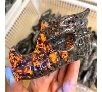 LLBOGRGGN 1pc 70-80mm Crystal Crafts Crystals Stones Skulls Carved Dragon Head For Gifts