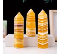 LLBOGRGGN 1pc 9-10cm Yellow Calcite Tower Crystal For Home Decor Office Bedroom House Decoration