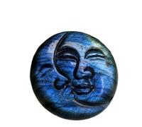 LLBOGRGGN 1pc Moonstone carving of the sun and moon gods with a glitter effect