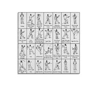 LLBOGRGGN 24 Step Soothing Motion Sequence Poster Mindful Practice Chart Educational Wall-Art for Living Room Study Space Decor 8 X 12 in
