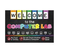 LLBOGRGGN Bulletin Board Decor Welcome to the Computer Poster Computer Shortcuts and Rules Sign for Technology Teachers School Counselors Science Class(Unframed,16x24inch(40x60cm))