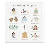 LLBOGRGGN Calming Corner Mental Health Posters Feelings Calming Techniques Boho Emotions Chart Classroom Decor(Unframed,08x12inch(20x30cm))