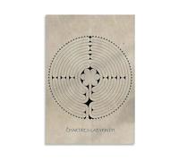 LLBOGRGGN Chartres Labyrinth Canvas Print Medieval Sacred Geometry Wall-Art Chartres Cathedral France for Room Decor(Unframed,12X18inch(30X45cm))