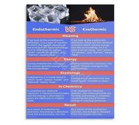 LLBOGRGGN Chemical Reactions Poster Endothermic and Exothermic Processes Science Educational Chart for Classroom Decor(Unframed,12x18inch(30x45cm))