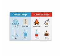 LLBOGRGGN Chemical vs Physical Change Poster, Science Anchor Chart, Educational Wall-Art for Chemistry Classroom, Homeschool(Framed,16x24inch(40x60cm))