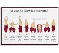 LLBOGRGGN Chinese Kung Fu Art Poster - Ba Duan Jin Eight Section Brocade Qigong Exercise Chart, Canvas Wall-Art for Living Room Bedroom(Unframed,08x12inch(20x30cm))